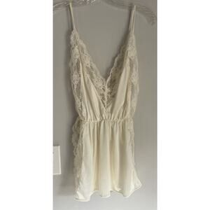 Vintage Vandemere Lingerie Camisole Babydoll Top Lace Side Ties Sz M Coquette